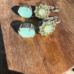 Mariana Silver and Green Gemstone Earrings